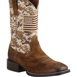 ARIAT MEN'S SPORT PATRIOT WESTERN PERFORMANCE BOOTS - BROAD SQUARE TOE